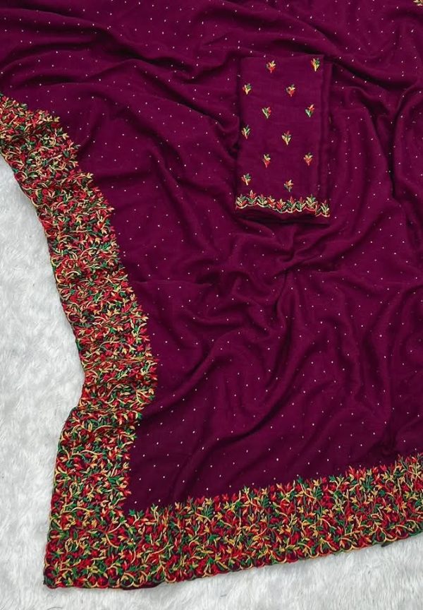 Dhupiyan Silk Saree with Blouse Piece - Image 4